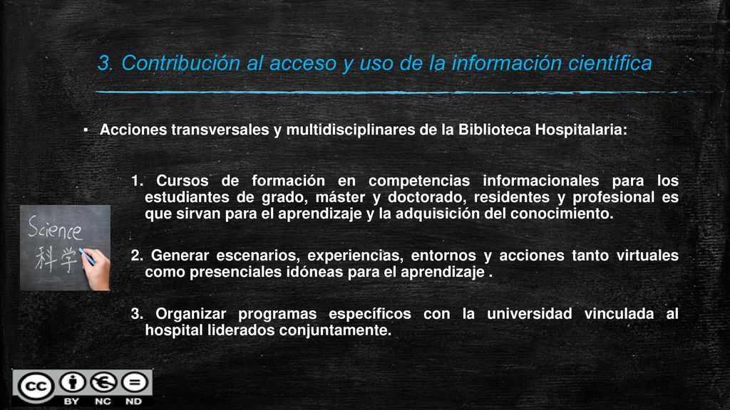 3. Contribución al acceso y uso de la información científica
