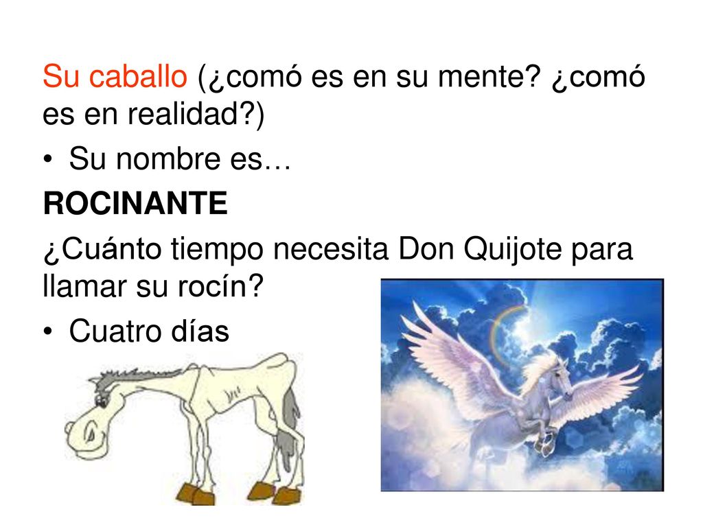 Su caballo (¿comó es en su mente ¿comó es en realidad )