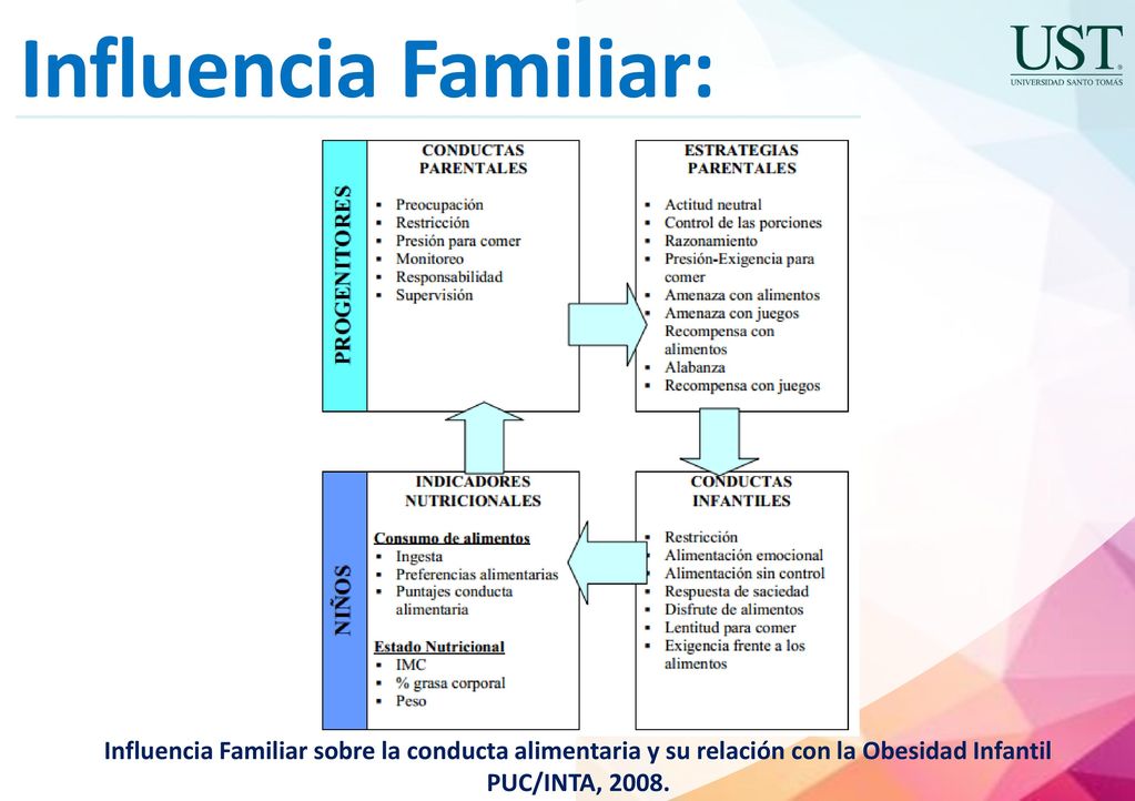 Influencia Familiar: Influencia Familiar sobre la conducta alimentaria y su relación con la Obesidad Infantil PUC/INTA,