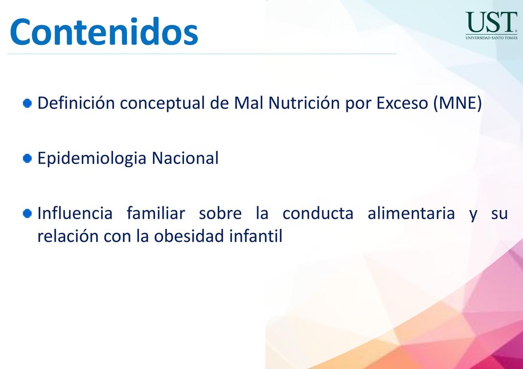 Contenidos Definición conceptual de Mal Nutrición por Exceso (MNE)