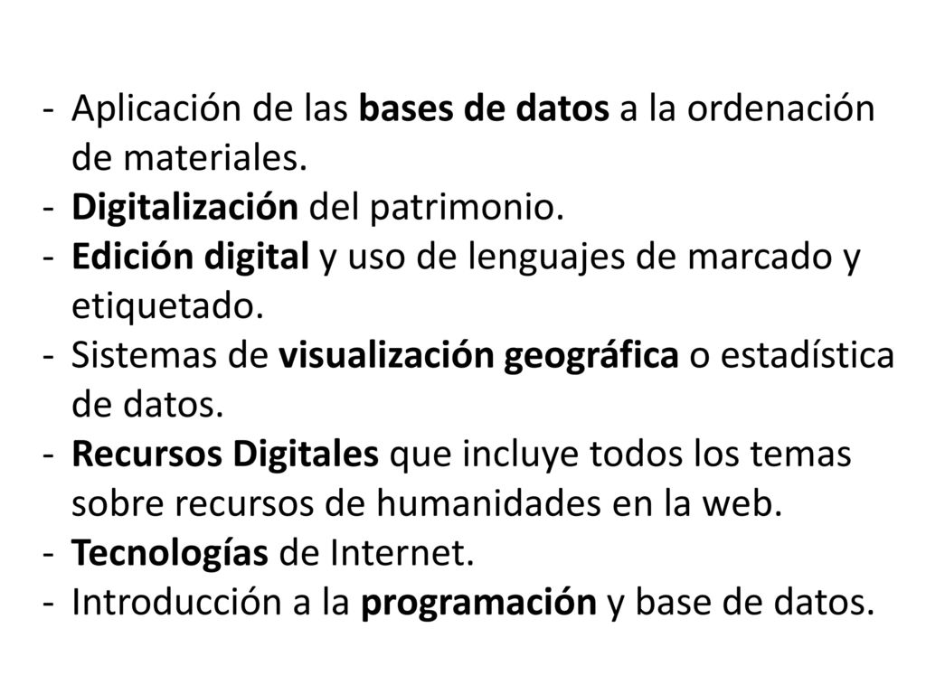 Aplicación de las bases de datos a la ordenación de materiales.