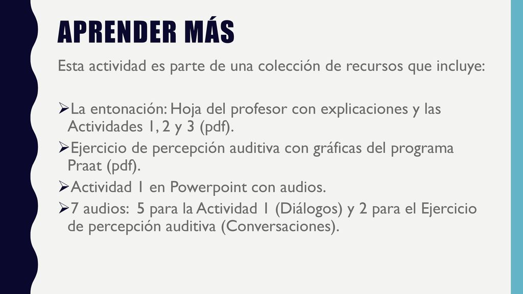 Aprender mÁs Esta actividad es parte de una colección de recursos que incluye:
