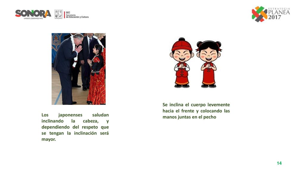 Se inclina el cuerpo levemente hacia el frente y colocando las manos juntas en el pecho