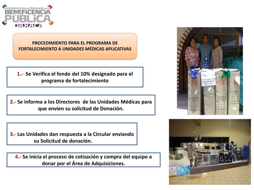 PROCEDIMIENTO PARA EL PROGRAMA DE FORTALECIMIENTO A UNIDADES MÉDICAS APLICATIVAS
