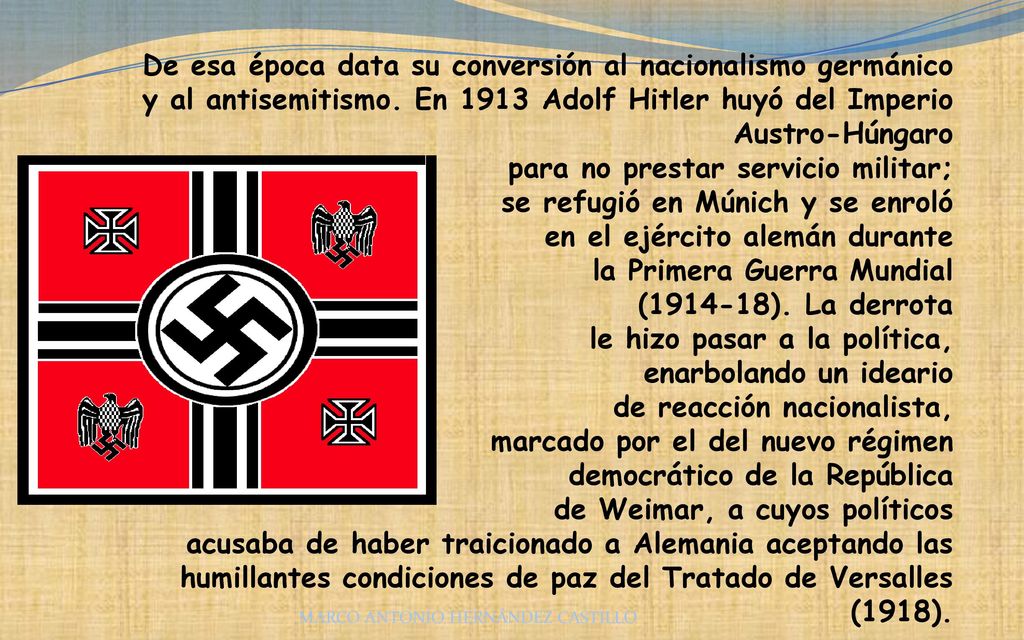 para no prestar servicio militar; se refugió en Múnich y se enroló