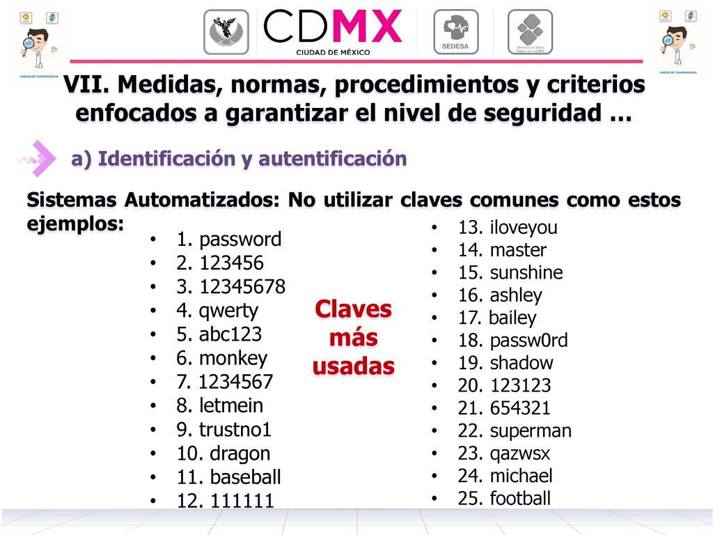 VII. Medidas, normas, procedimientos y criterios enfocados a garantizar el nivel de seguridad …