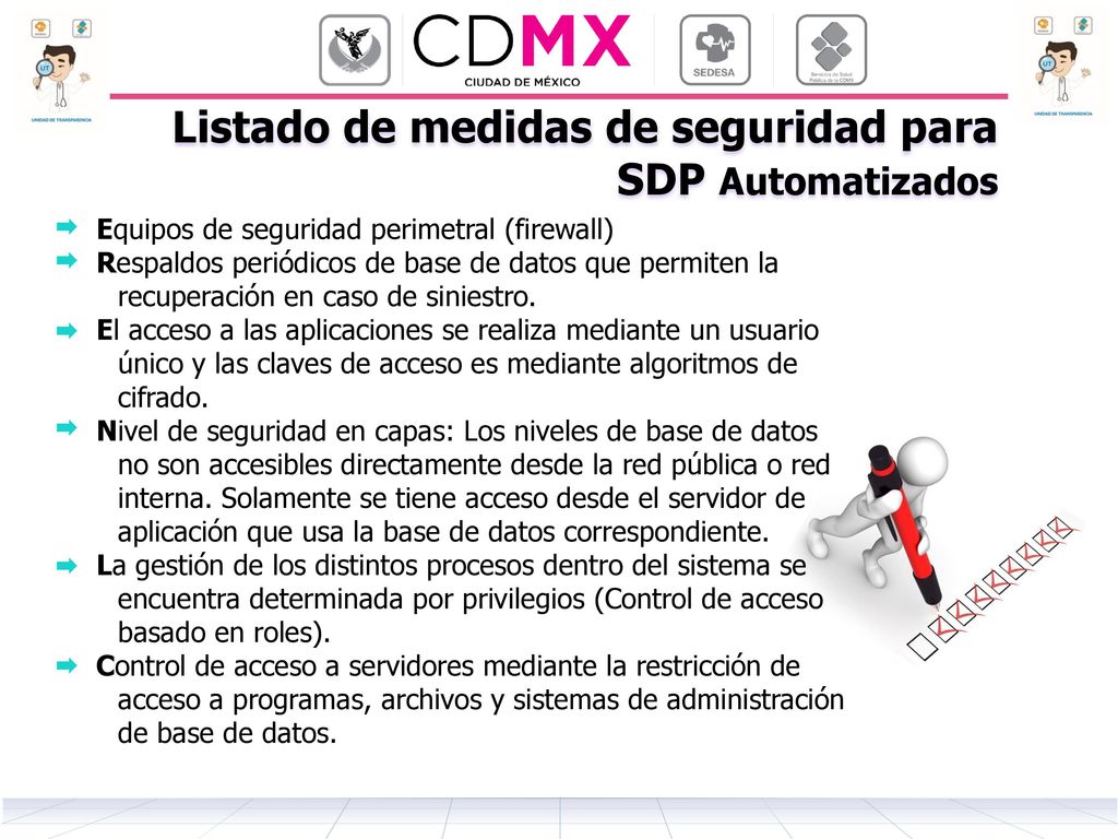 Listado de medidas de seguridad para SDP Automatizados
