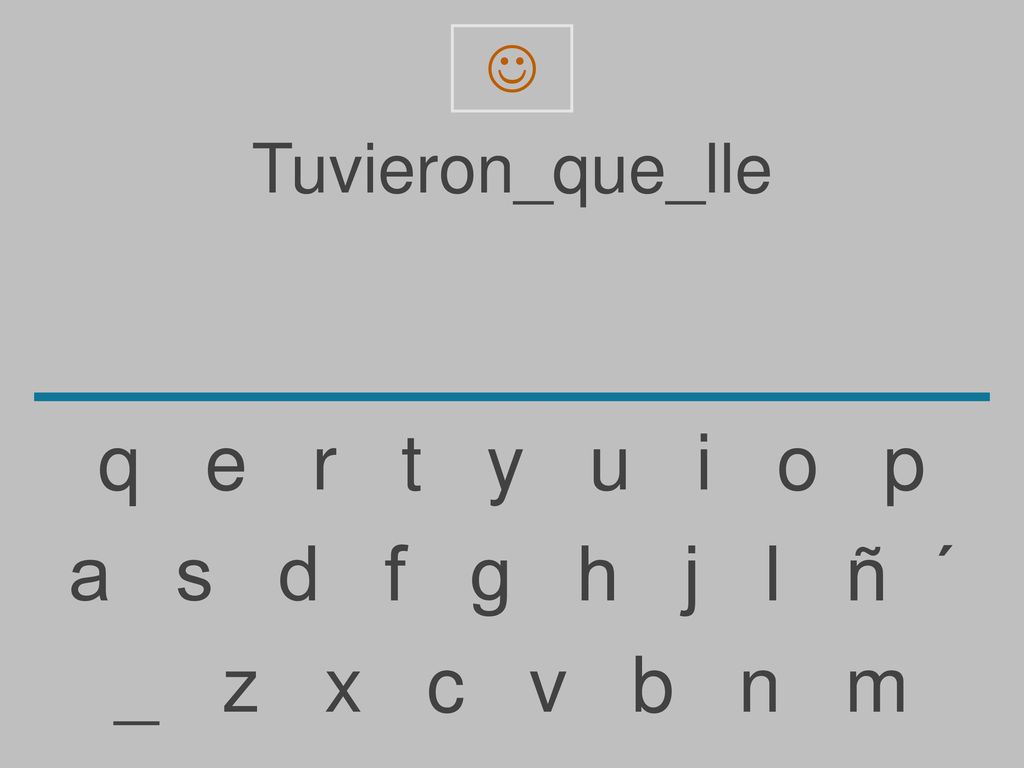 q e r t y u i o p a s d f g h j l ñ ´ _ z x c v b n m Tuvieron_que_lle