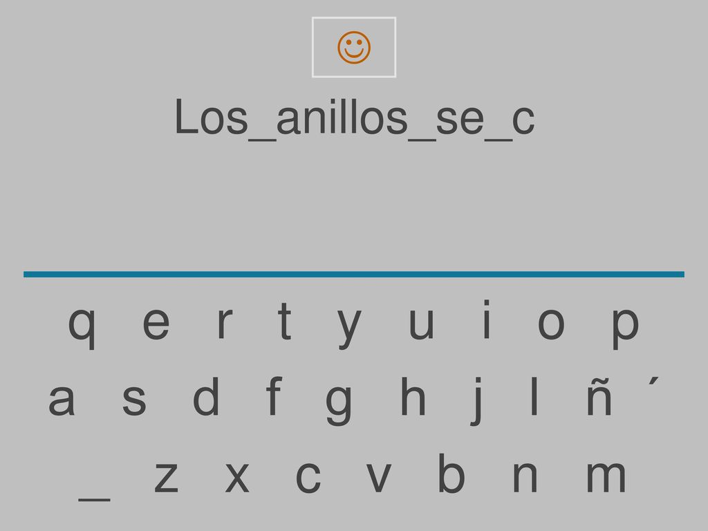 q e r t y u i o p a s d f g h j l ñ ´ _ z x c v b n m Los_anillos_se_c