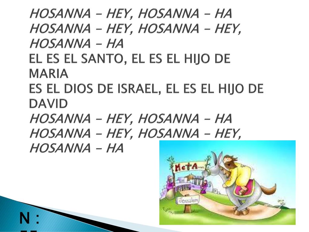 HOSANNA - HEY, HOSANNA - HA HOSANNA - HEY, HOSANNA - HEY, HOSANNA - HA EL ES EL SANTO, EL ES EL HIJO DE MARIA ES EL DIOS DE ISRAEL, EL ES EL HIJO DE DAVID HOSANNA - HEY, HOSANNA - HA HOSANNA - HEY, HOSANNA - HEY, HOSANNA - HA