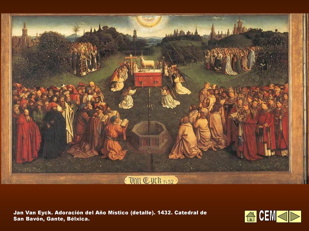 Jan Van Eyck. Adoración del Año Místico (detalle). 1432