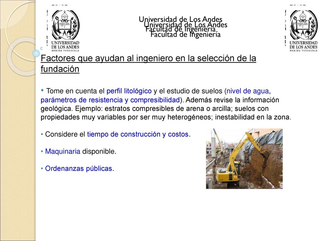 Factores que ayudan al ingeniero en la selección de la fundación