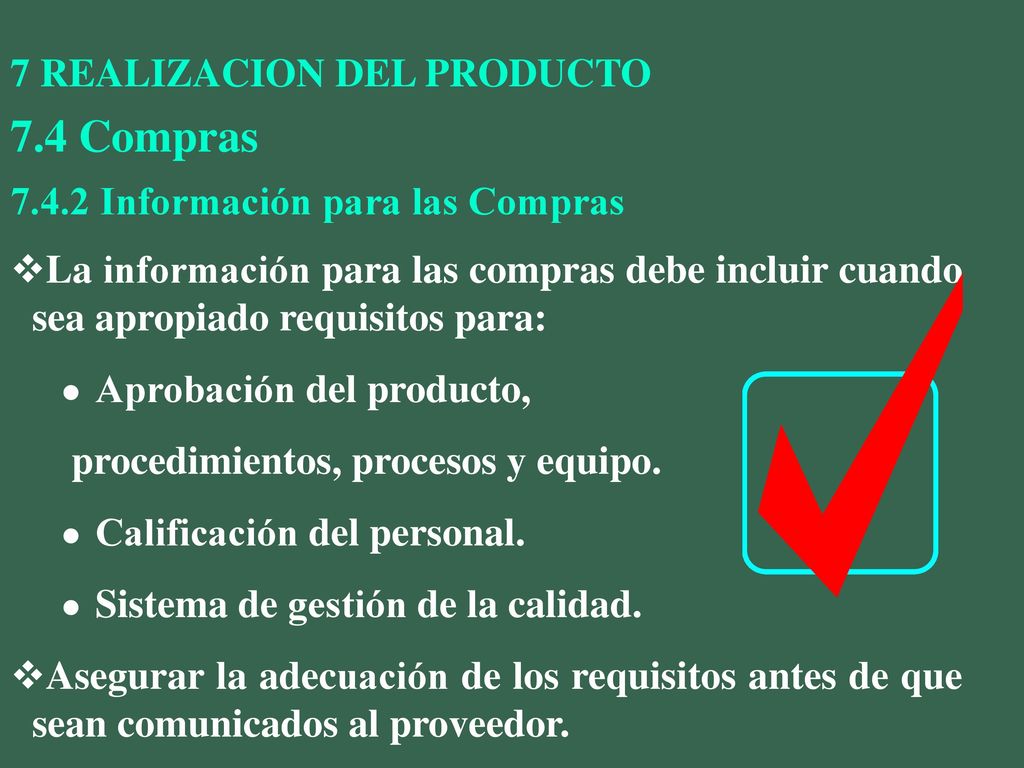 7.4 Compras 7 REALIZACION DEL PRODUCTO