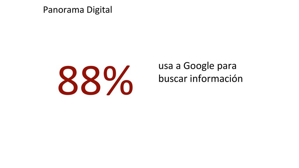 Panorama Digital 88% usa a Google para buscar información