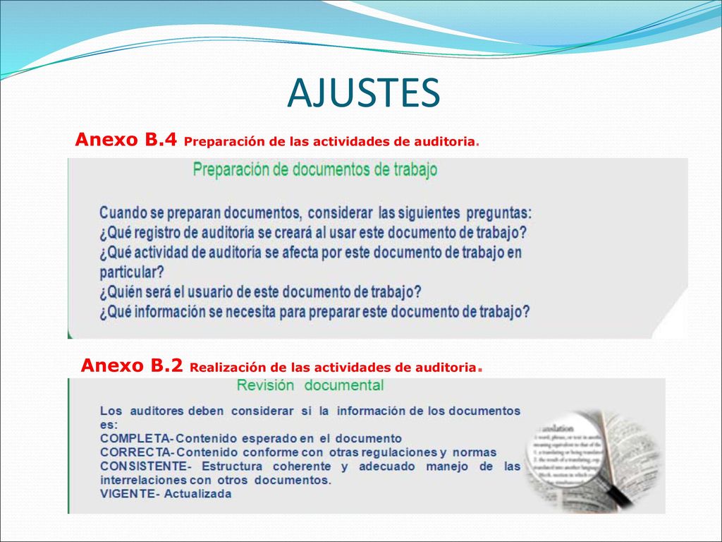 AJUSTES Anexo B.4 Preparación de las actividades de auditoria.
