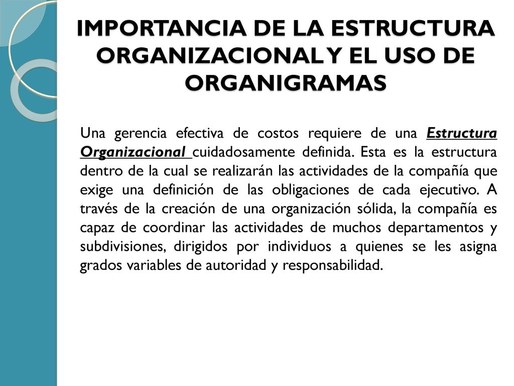 IMPORTANCIA DE LA ESTRUCTURA ORGANIZACIONAL Y EL USO DE ORGANIGRAMAS