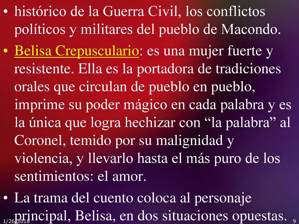histórico de la Guerra Civil, los conflictos políticos y militares del pueblo de Macondo.