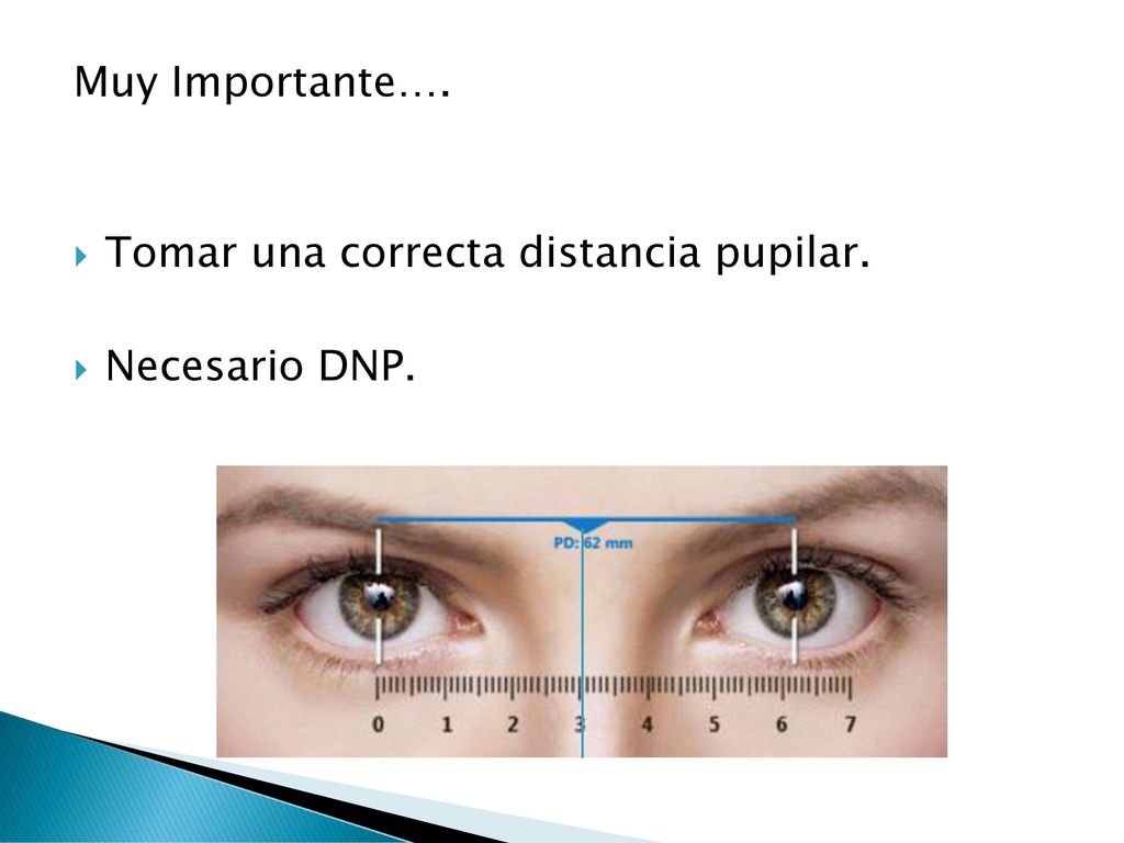 Muy Importante…. Tomar una correcta distancia pupilar. Necesario DNP.
