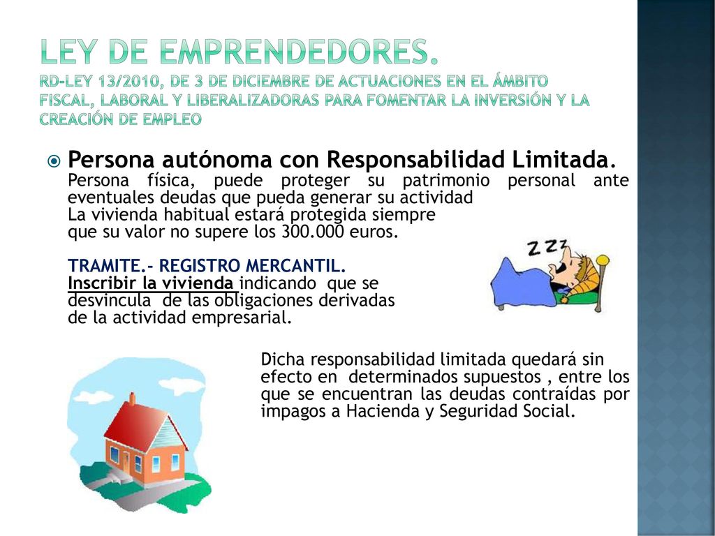 LEY DE EMPRENDEDORES. RD-Ley 13/2010, de 3 de diciembre de actuaciones en el ámbito fiscal, laboral y liberalizadoras para fomentar la inversión y la creación de empleo