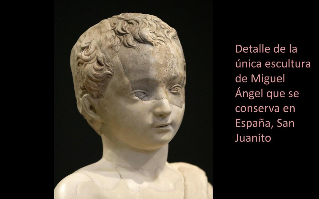 Detalle de la única escultura de Miguel Ángel que se conserva en España, San Juanito