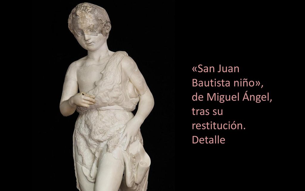 «San Juan Bautista niño», de Miguel Ángel, tras su restitución. Detalle