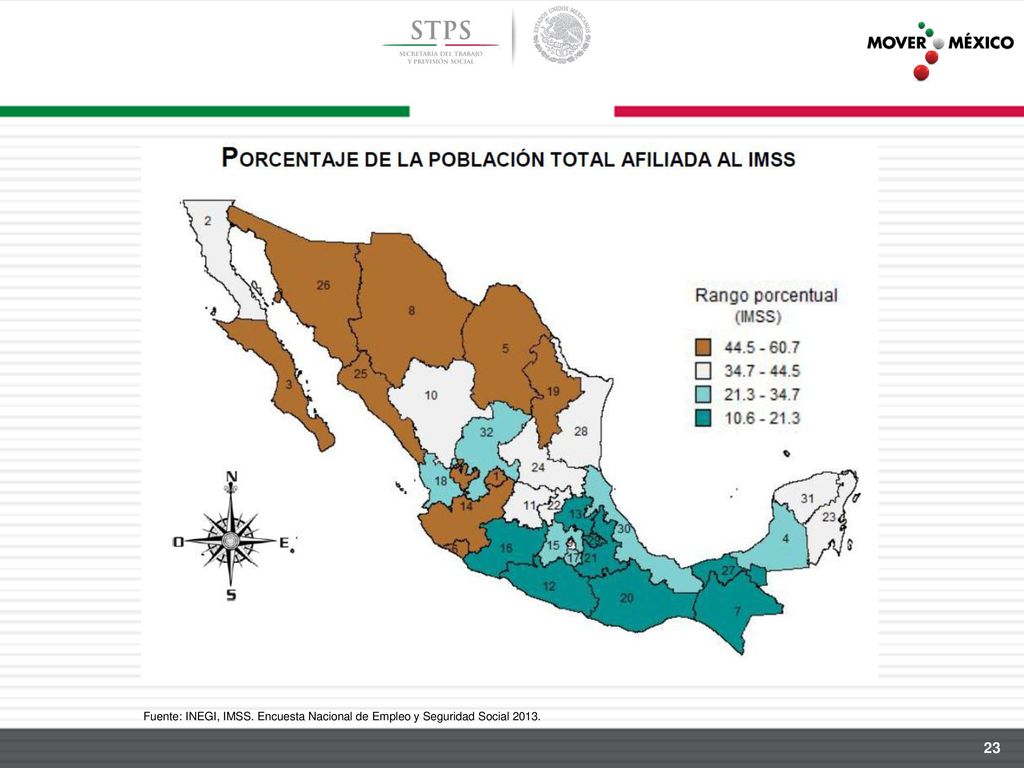 Fuente: INEGI, IMSS. Encuesta Nacional de Empleo y Seguridad Social 2013.