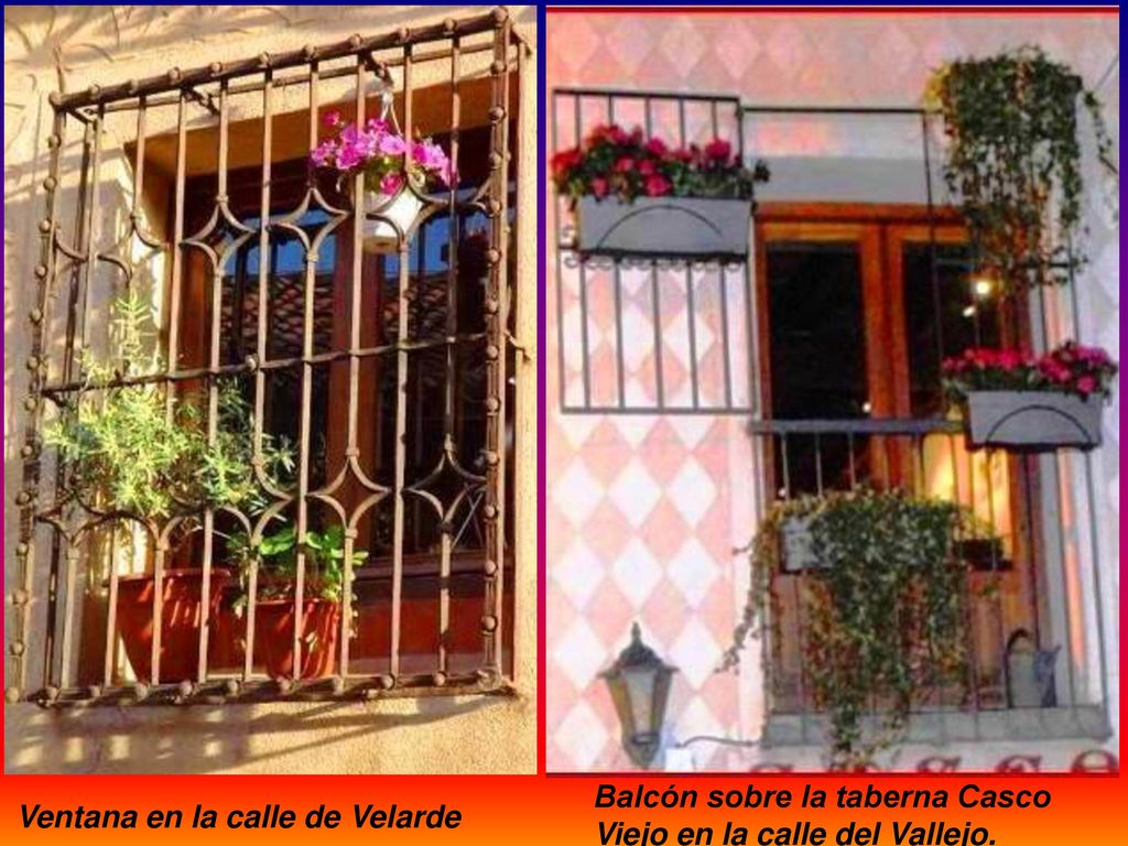 Balcón sobre la taberna Casco Viejo en la calle del Vallejo.