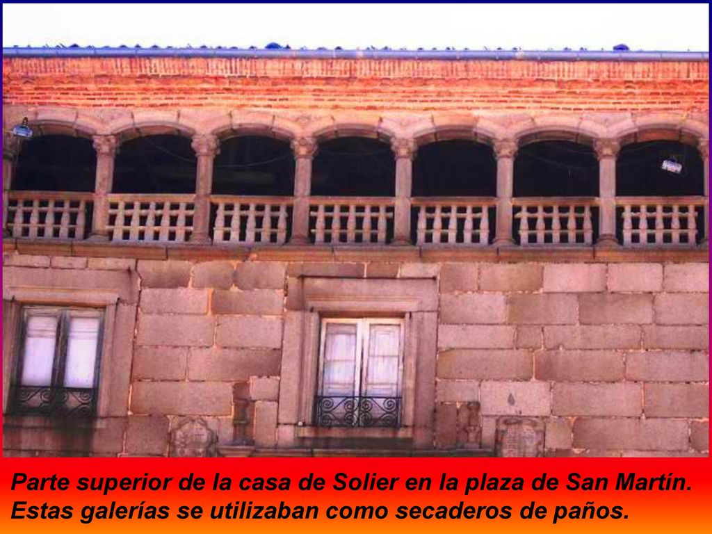 Parte superior de la casa de Solier en la plaza de San Martín.
