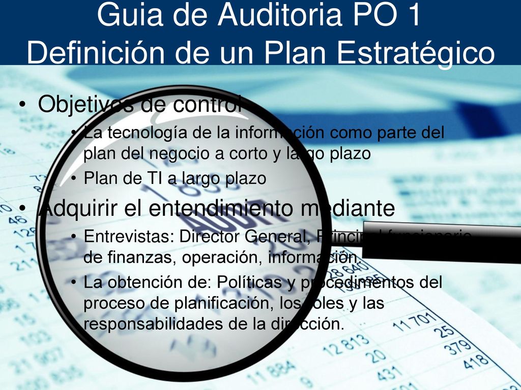 Guia de Auditoria PO 1 Definición de un Plan Estratégico