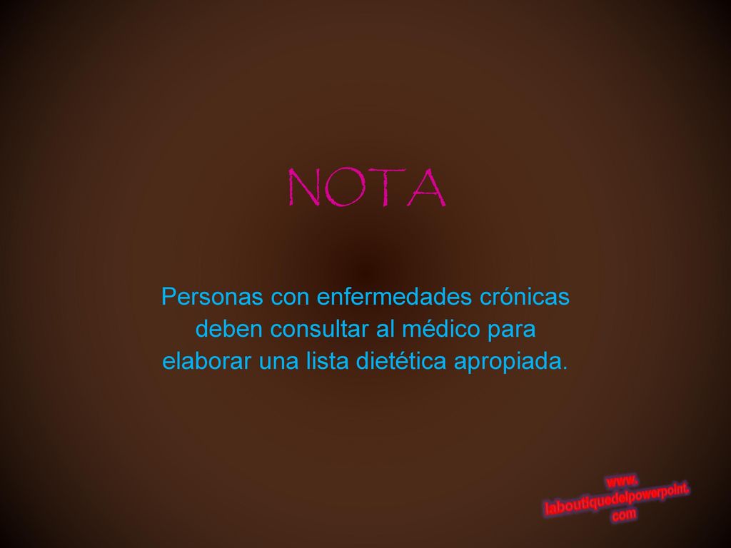 NOTA Personas con enfermedades crónicas deben consultar al médico para