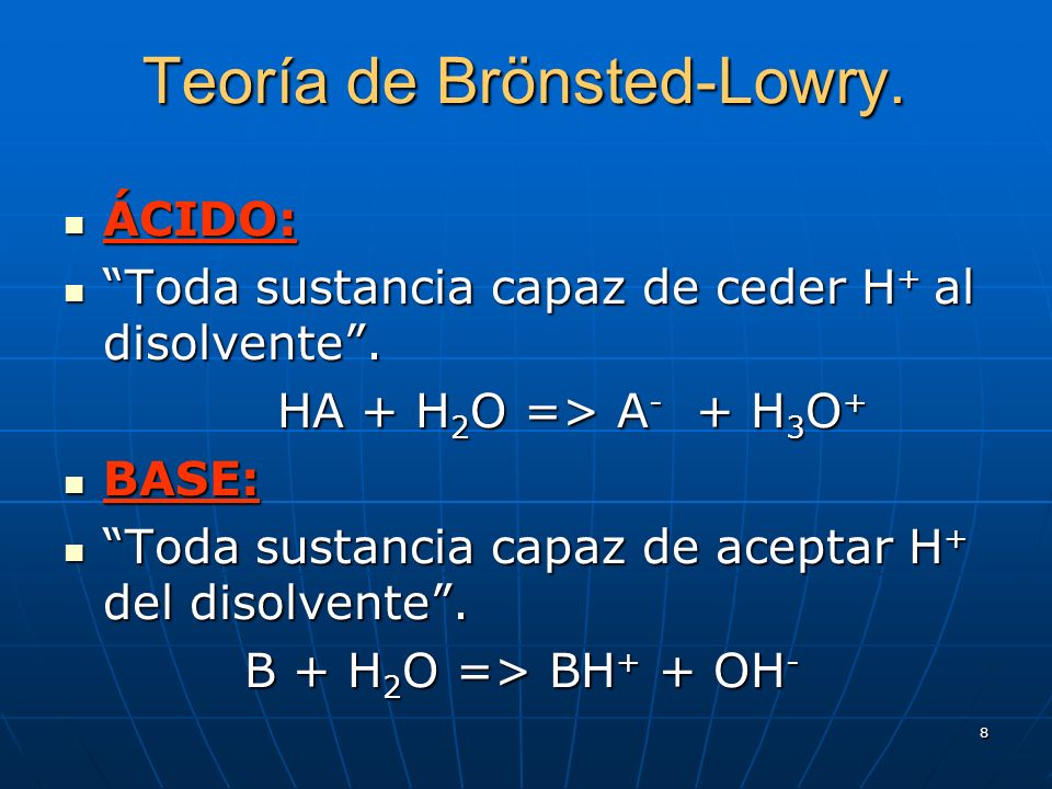 Teoría de Brönsted-Lowry.