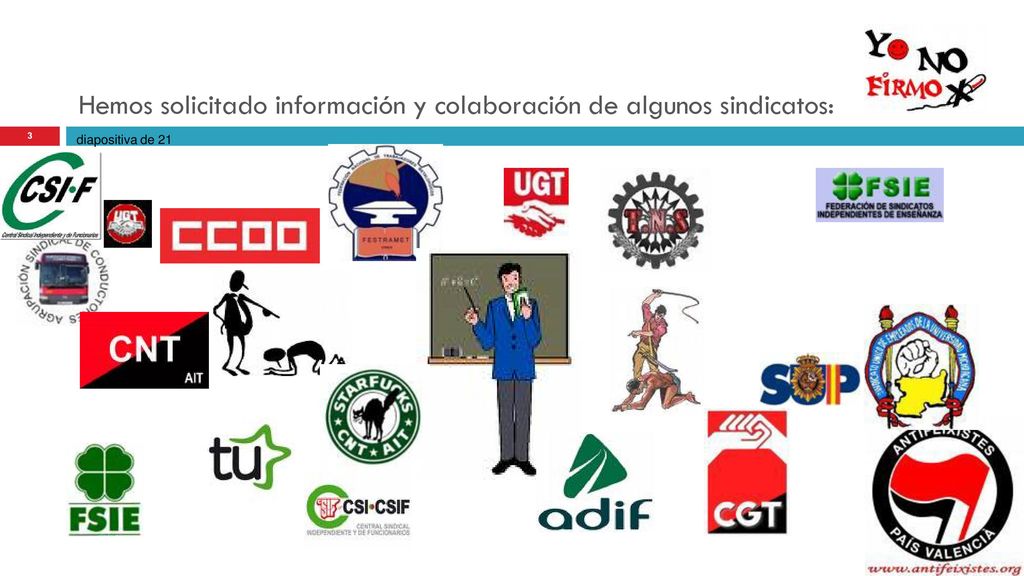 Hemos solicitado información y colaboración de algunos sindicatos: