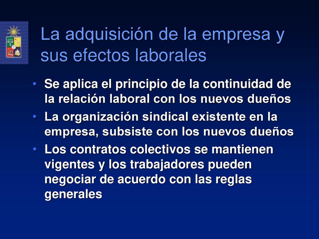 La adquisición de la empresa y sus efectos laborales