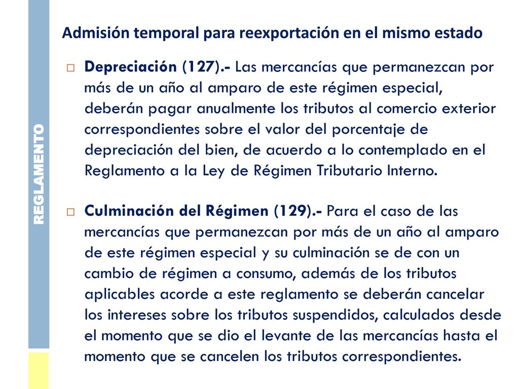 Admisión temporal para reexportación en el mismo estado