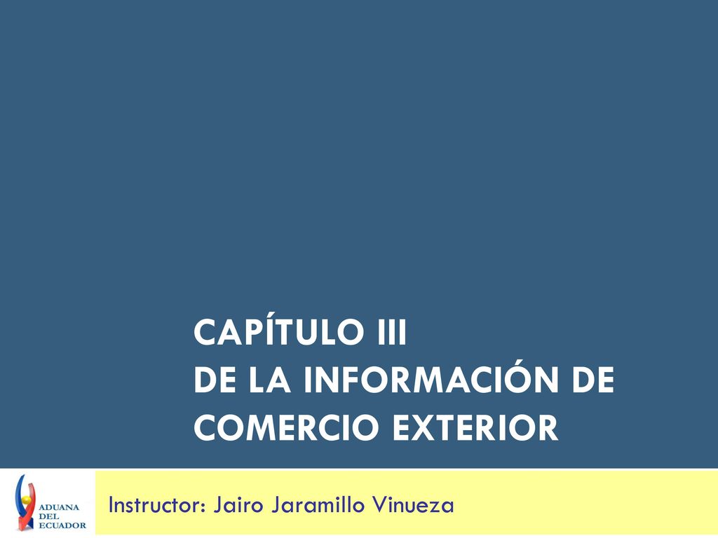 Capítulo III De la Información de comercio exterior