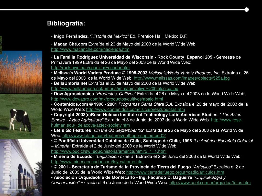 Bibliografía: Íñigo Fernández, Historia de México Ed. Prentice Hall, México D.F.