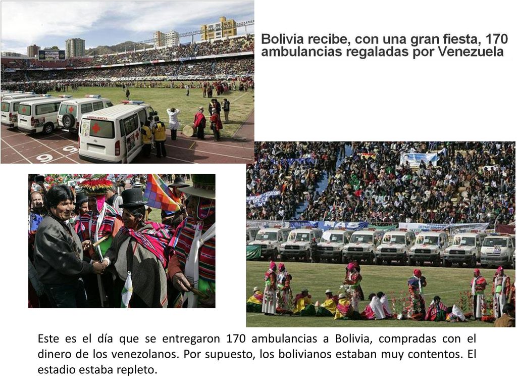 Este es el día que se entregaron 170 ambulancias a Bolivia, compradas con el dinero de los venezolanos.