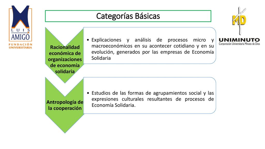 Categorías Básicas Racionalidad económica de organizaciones de economía solidaria.