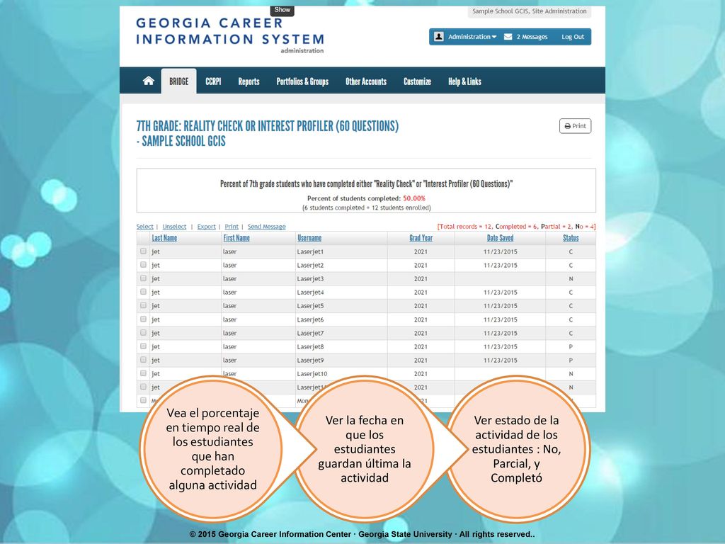Ver la fecha en que los estudiantes guardan última la actividad