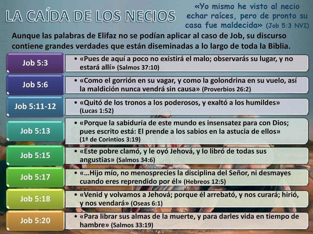 «Yo mismo he visto al necio echar raíces, pero de pronto su casa fue maldecida» (Job 5:3 NVI)