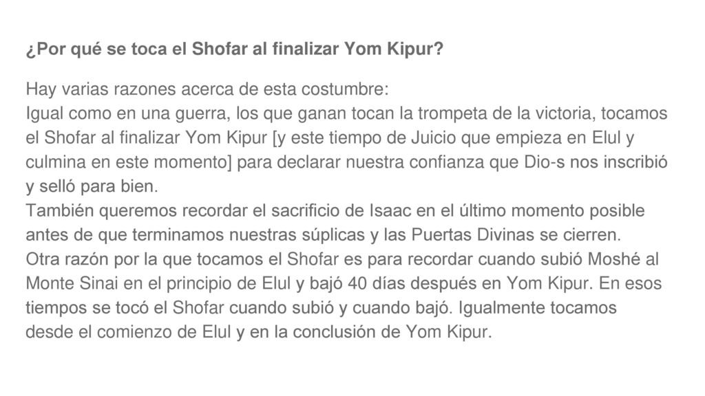 ¿Por qué se toca el Shofar al finalizar Yom Kipur