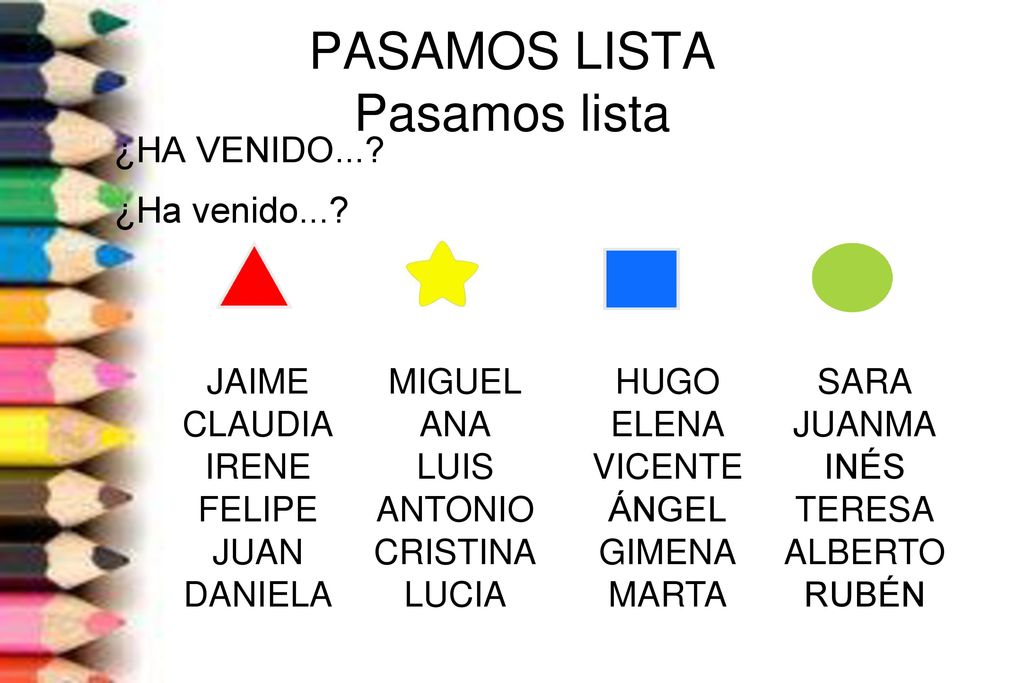 PASAMOS LISTA Pasamos lista