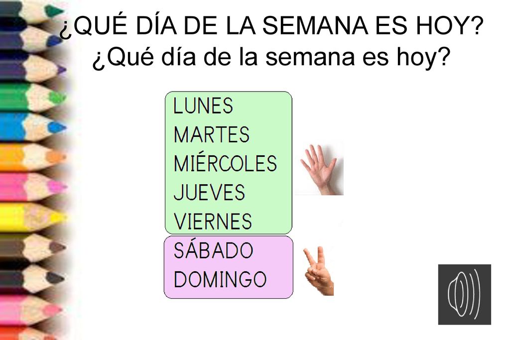 ¿QUÉ DÍA DE LA SEMANA ES HOY ¿Qué día de la semana es hoy