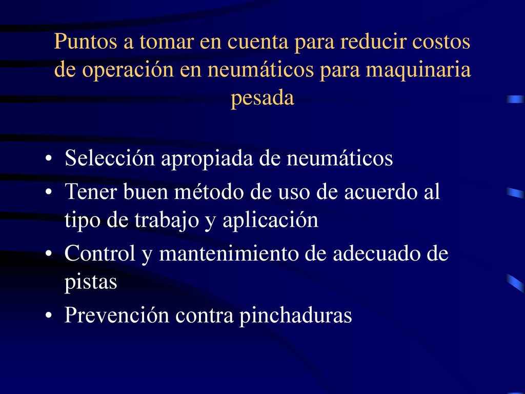 Puntos a tomar en cuenta para reducir costos de operación en neumáticos para maquinaria pesada