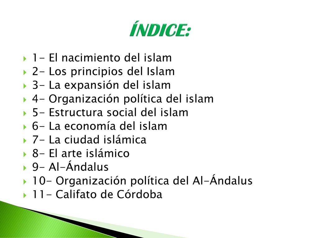 ÍNDICE: 1- El nacimiento del islam 2- Los principios del Islam