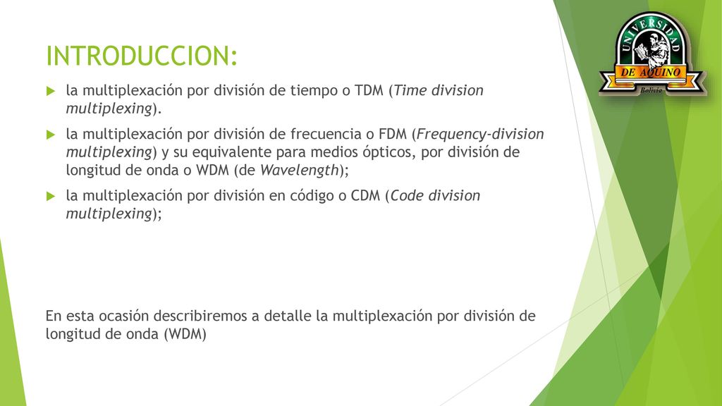 INTRODUCCION: la multiplexación por división de tiempo o TDM (Time division multiplexing).