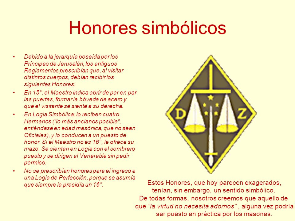 Honores simbólicos Estos Honores, que hoy parecen exagerados,