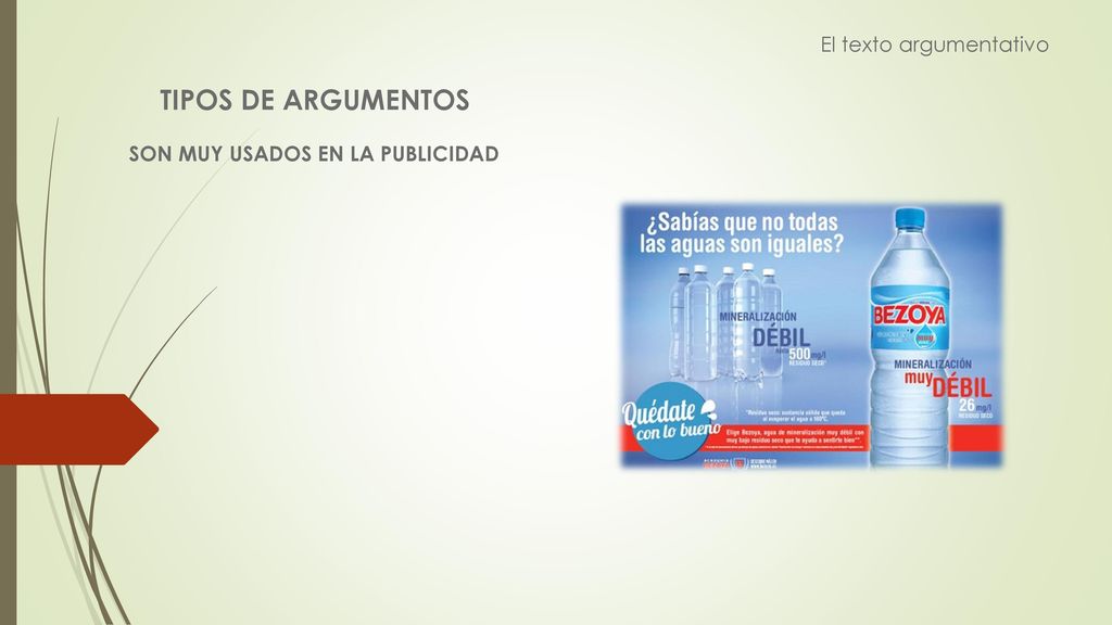 TIPOS DE ARGUMENTOS El texto argumentativo