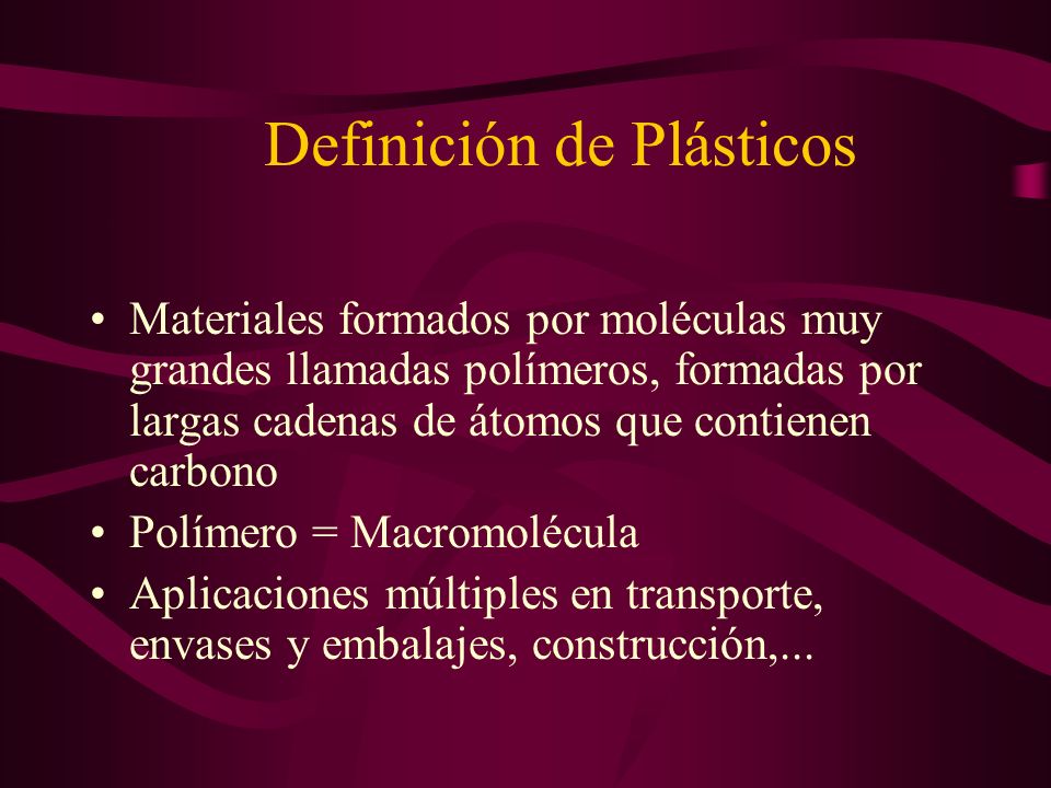 Definición de Plásticos