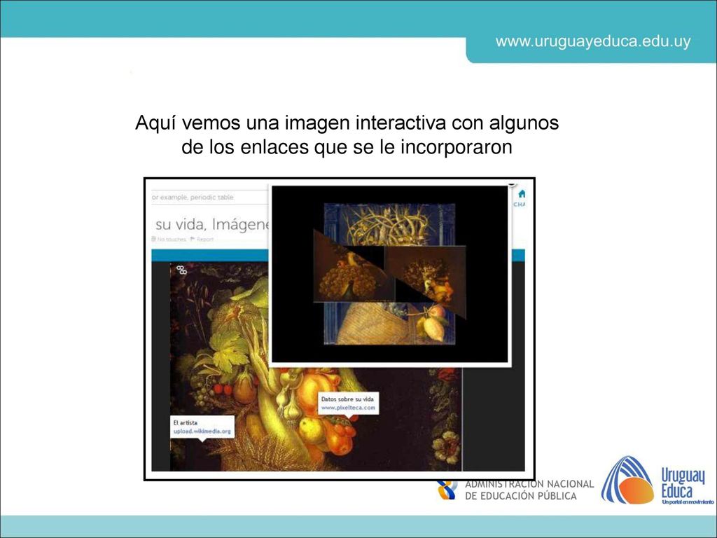 Aquí vemos una imagen interactiva con algunos de los enlaces que se le incorporaron